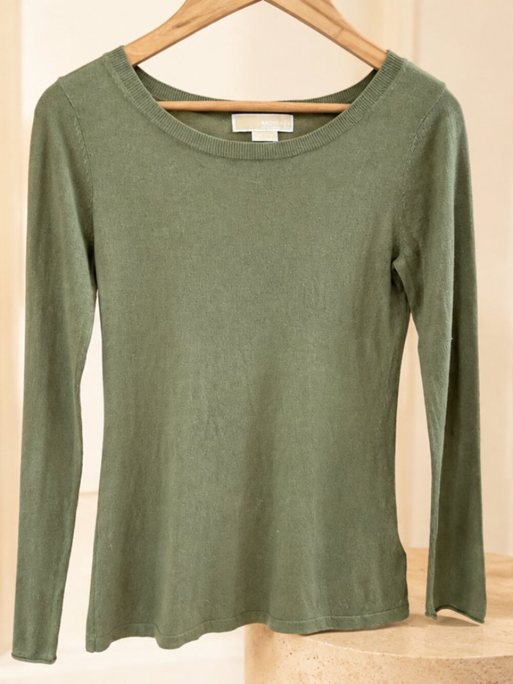MICHAEL Michael Kors 85% Silk 15% Cashmere Fine-Knit Ballet-Neck Pullover XS